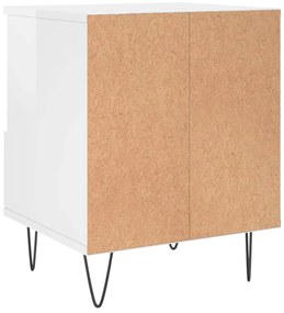 Mesa de cabeceira 40x35x50cm derivados madeira branco brilhante