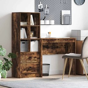 vidaXL Mesa com Armazenamento 2 pcs Carvalho Defumado 80 x 40 x 76 cm