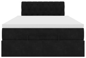 Estrutura de cama otomana com colchão 120x200 cm veludo preto