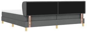 Cama Box Spring com Colchão Cinza Escuro 200x200 cm Tecido