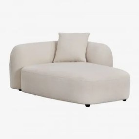 Chaise Longue Direito Para Sofá Modular Em Chenille Coco Tecido De Chenille Espesso Branco - Sklum