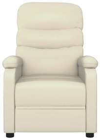 Poltrona de massagens elétrica couro artificial cor creme