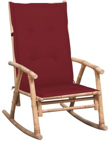vidaXL Cadeira de baloiço com almofadão bambu