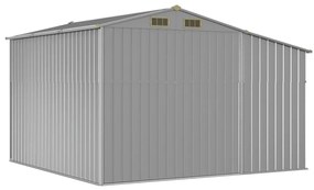 Abrigo de jardim 277x279x179 cm aço galvanizado cinzento