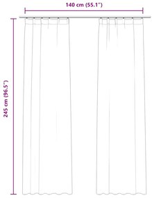 Cortinas blackout com ganchos 2 pcs 140x245 cm veludo antracite
