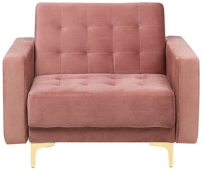 Poltrona reclinável em veludo rosa ABERDEEN Beliani