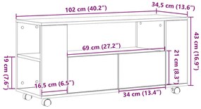 Móvel de TV 102x34,5x43 cm derivados de madeira carvalho sonoma