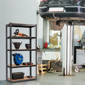 Suporte de metal de 5 níveis com altura ajustável para garagem, galpão e armazém - Marinha