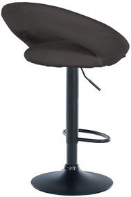 Conjunto de 2 bancos de bar Olinda em tecido e com estrutura preta 52 x 77-97 x 47 cm Cinzento escuro