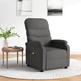 Poltrona de massagens elétrica tecido cinza-escuro