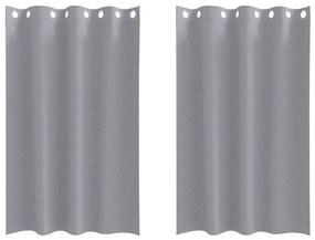 Cortinas 2 pcs Cinzento-claro 175 x 140 cm Poliéster