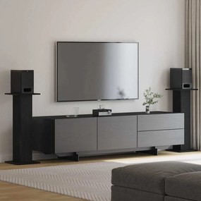 vidaXL Suportes para Caixas de Som 2 pcs Carvalho Preto