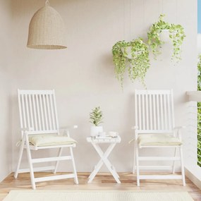 Almofadões de cadeira 2 pcs 50x50x7cm tecido oxford branco nata
