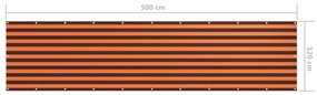 Tela de varanda 120x500 cm tecido Oxford laranja e castanho