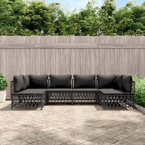vidaXL 6 pcs conjunto lounge de jardim com almofadões aço antracite