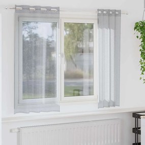 Cortinas 2 pcs Cinzento-escuro 140 x 175 cm Poliéster
