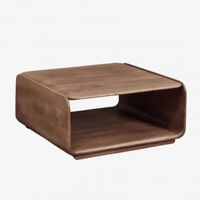 Mesa De Centro Quadrada 75x75 Cm Em Madeira Tinsley Castanho-acácia Escuro - Sklum