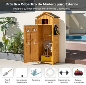 Abrigo de jardim, organizador de ferramentas 75 x 50 x 180,5 cm natural
