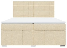 Cama com molas/colchão 200x200 cm tecido cor creme