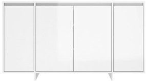 Aparador Endy de 135 cm - Branco Brilhante - Design Moderno