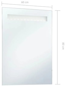 Espelho de parede LED para casa de banho 60x80 cm