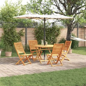 vidaXL Conjunto de Móveis de Jardim Manual 5 pcs Madeira Natural