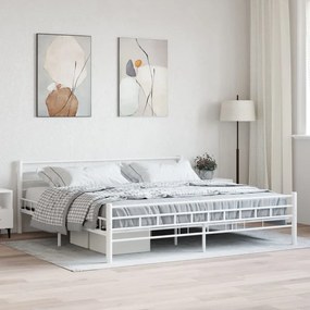 Estrutura de cama 200x200 cm metal branco