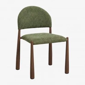 Pack De 4 Cadeiras De Jantar Estofadas E Em Ferro Nagore Chenille Verde Sálvia - Sklum