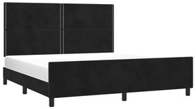 Estrutura de cama sem colchão 160x200 cm veludo preto