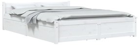 Estrutura de cama com gavetas 160x200 cm branco