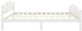 Estrutura de cama 160x200 cm pinho maciço branco