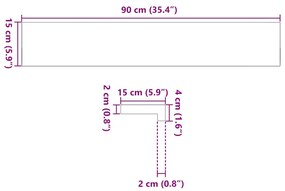 Soleiras da janela 2 pcs 90x15x2 cm carvalho castanho-claro