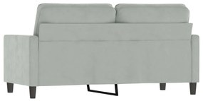 Sofá de 2 lugares 140 cm veludo cinza-claro