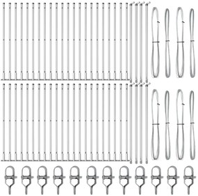 Postes de cerca com bases - 52 pcs, Ø32mm, 110cm, em aço galvanizado.