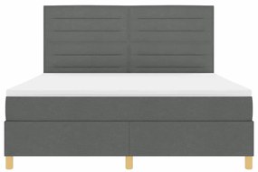 Cama Box Spring com Colchão Cinza Escuro Super King Tecido