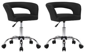 vidaXL Cadeiras de jantar 2 pcs couro artificial preto