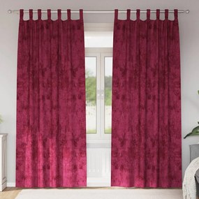 vidaXL Cortinas de Veludo 2 peças com Ilhós Vermelho Vinho 225x140 cm