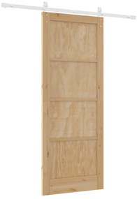 Porta Deslizante vidaXL com Conjunto de Acessórios 83x211 cm Madeira d