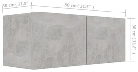 Móvel de TV 80x30x30 cm derivados de madeira cinzento cimento