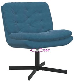 Cadeira Relaxante Giratória Azul 63 x 75 x 76 cm Veludo
