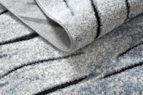 Tapete moderno COZY 8874 Timber, madeira - Structural dois níveis de lã cinzento / azul