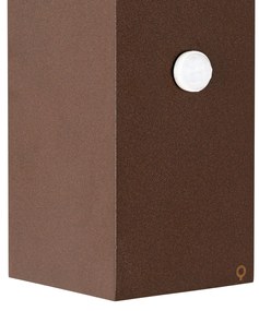 Candeeiro de parede castanho ferrugem 2 luzes GU10 AR70 IP44 com sensor de movimento - Baleno Industrial