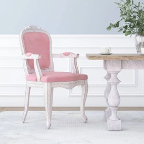 vidaXL Cadeira de jantar 62x59,5x100,5 cm veludo rosa