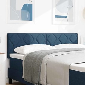 vidaXL Cabeceira com Design de Blocos de Diamante Azul 140 cm em Tecido