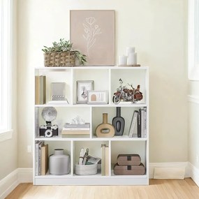 Estante para livros com 8 compartimentos, 97,5 x 100 x 30 cm (L x A x P) branca