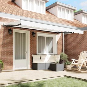 Toldo Retrátil Manual Branco e Antracite