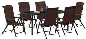 Conjunto de Jantar de Jardim 7 Peças em Rattan Sintético Marrom