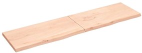 vidaXL Prateleira de parede 200x50x(2-4)cm carvalho maciço não tratado
