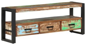 Móvel de TV 120x30x45 cm madeira recuperada maciça