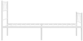 Estrutura de cama com cabeceira e pés 90x190 cm metal branco